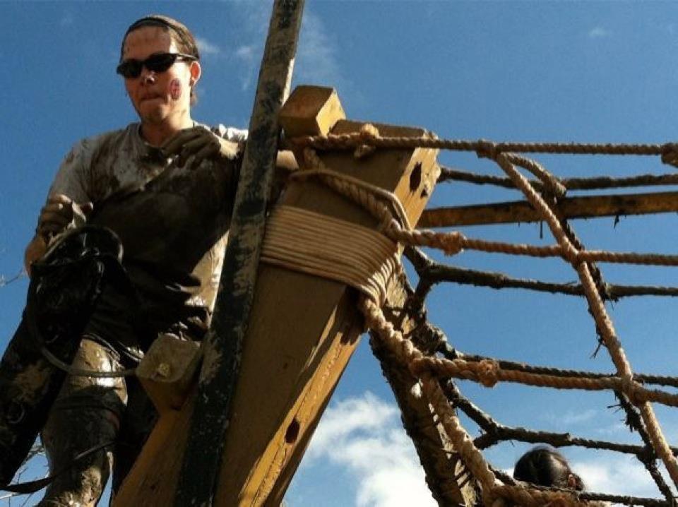 Cargo net obstacle at a Spartan race.
