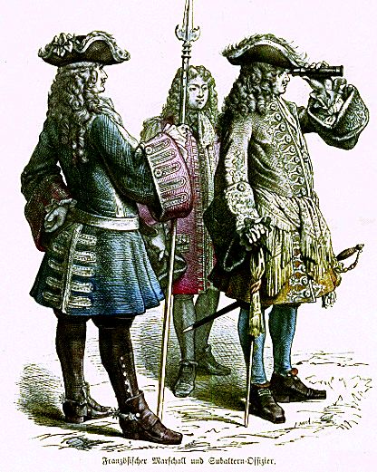 Plate #68a - First Half of the Eighteenth Century - Military Costume.