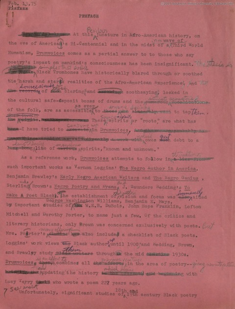 Preface manuscript, page 1