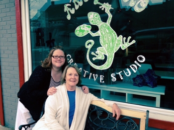 Cory Hollerbach and her mother, Robin Springer, both SIUE alumni, have opened Art Gecko Creative Studio, in downtown O’Fallon, Ill.