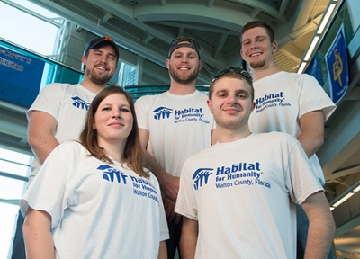 Six members of the SIUE School of Engineering’s Constructor’s Club spent spring break in Florida, helping build homes with Habitat for Humanity. 