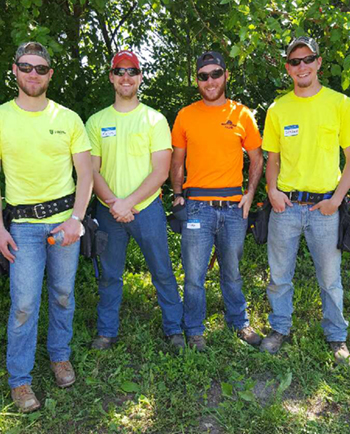Participating members from the SIUE Constructor’s Club included construction management majors (L-R) Will Zerr, a senior from St. Peters, Mo., Aaron Borrowman, a junior from Rockport, Cody Kruse, a senior from Highland, and Jordan Grant, a senior from Peoria.