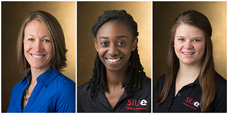 (L-R) SIUE Campus Recreation’s Amanda Couch, Estelle Gyimah and Kari Kolle.
