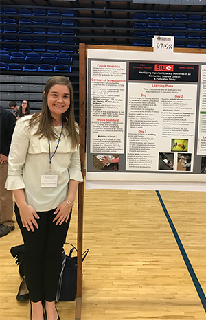 SIUE senior Ashley Farthing earned first place in the STEM Education category for her poster presentation at the Illinois State Academy of Science's Annual Meeting in April.