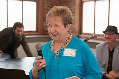 The Gardens at SIUE Advisory Board Chair Marian Smithson expressed her appreciation to attendees during the Grow the Gardens event.