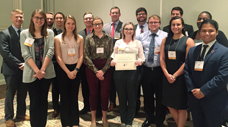 SIUE students involved in the School of Pharmacy’s SSHP chapter were thrilled to receive the 2018 Student Chapter Award at the ICHP annual meeting.