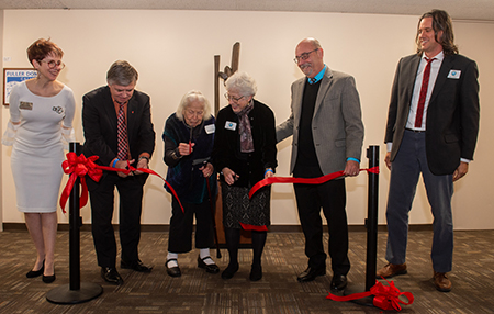The ribbon cutting for the new Fuller Dome Gallery.