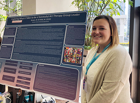 SIUE sophomore Macey Brown earned the Best Undergraduate Research Poster Award from the American Art Therapy Association.