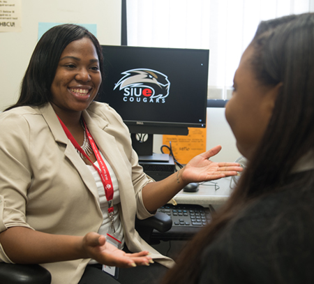 CSPA graduate Jordyn Hale assisted in increasing college access and college persistence among SIUE East St. Louis Charter High School students during one of her field placements.