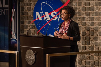 SIUE alumna Shanique Brown, PhD, presents as part of the NASA/Marshall Space Flight Center’s 2019 Black History Month program.