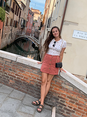 SIUE sophomore Jessie Charpentier during a study abroad experience in Italy.