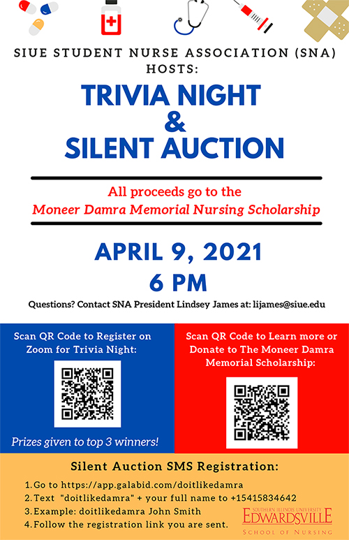 SNA Trivia Night and Silent Auction flyer.