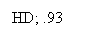 Text Box: HD; .93