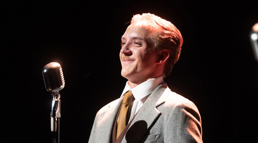 SIUE student acting at Dunham Hall Theater.