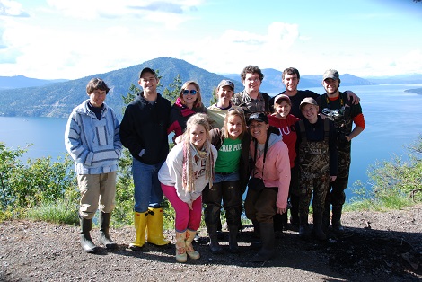 Group of students on travel study to the Rocky Mountains 2013