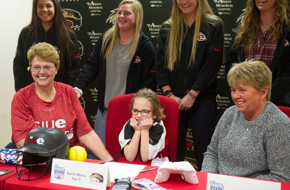 SIUE Softball Signs 6-year-old Karlie Maine