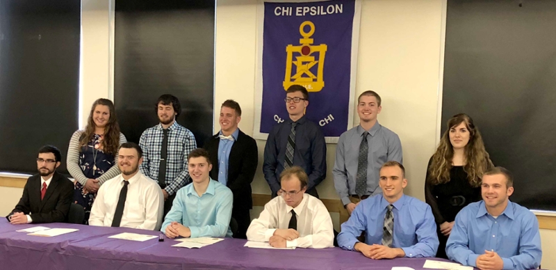 Chi Epsilon, new members and incoming officers for 2018-2019
