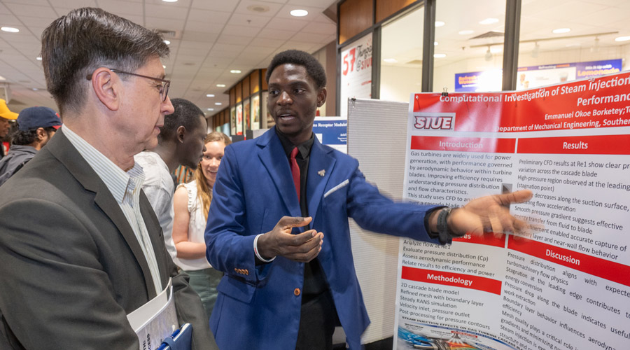 SIUE student presenting
