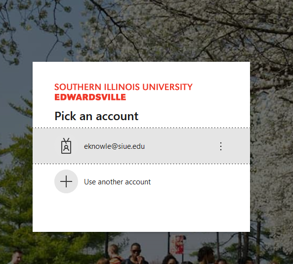 365 - Account select screen