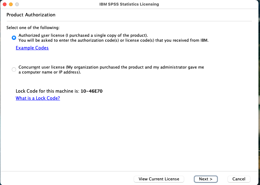spss auth user license