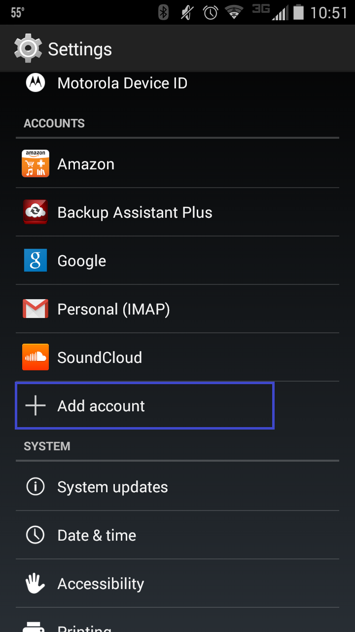 android add account