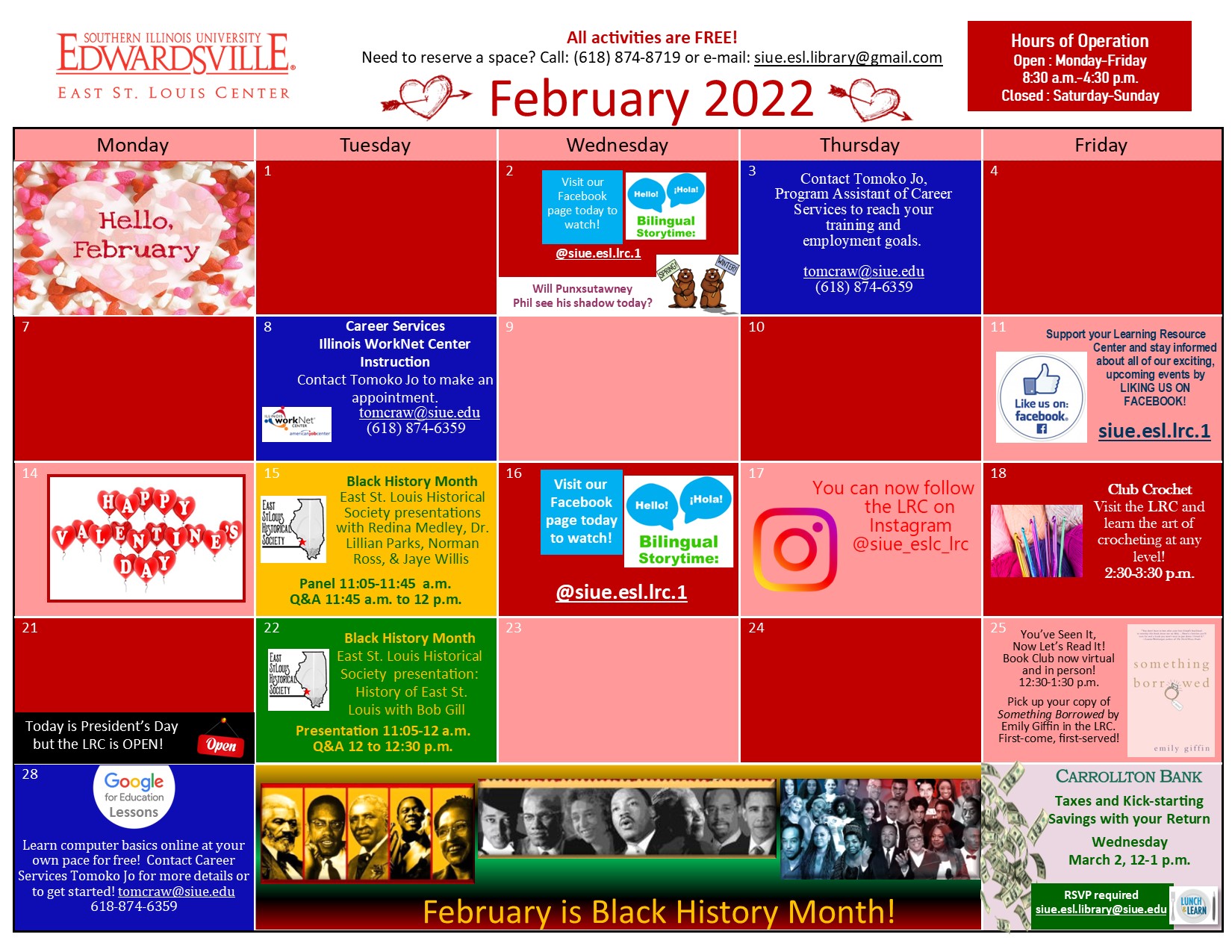 Siue Fall 2022 Calendar East St. Louis Learning Resource Center - Calendar Of Events | Siue