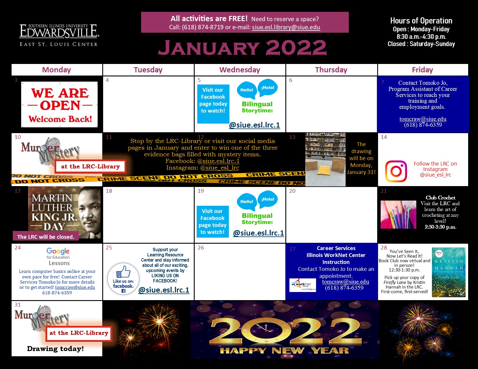 Siue Fall 2022 Calendar East St. Louis Learning Resource Center - Calendar Of Events | Siue