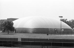 The exterior of the Bubble Gym.