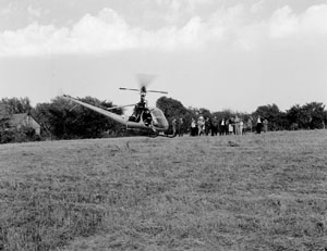 Persons attending the October 3, 1960 rally enjoyed helicopter rides over the campus site.