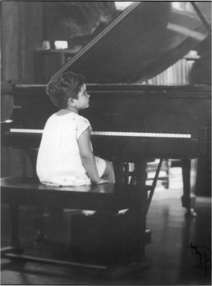 at piano