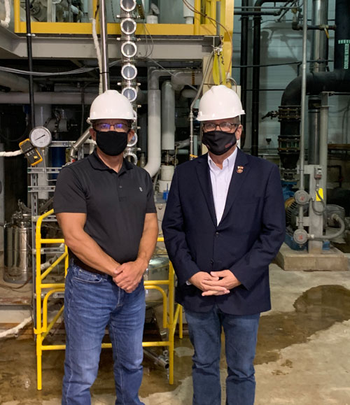 Caupert with Congressman Mike Bost at a tour of the NCERC facility, October 2020