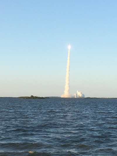 The CosmoQuest team captures their view of the OSIRIS-REx launch from Kennedy Space Center.