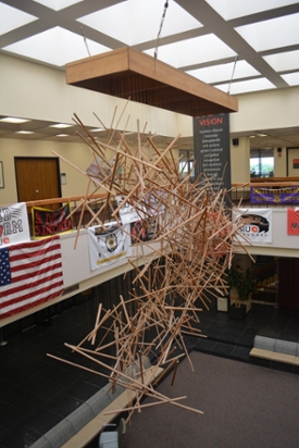 The removal and restoration processes of the Plumb-Bob, which has hung in SIUE’s Goshen Lounge since 1967, will begin on Monday, Nov. 28.