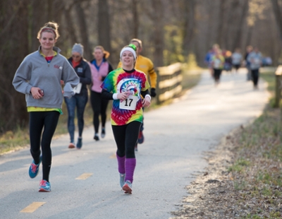 More than 150 participants enjoyed the Decades Dash around SIUE’s campus.