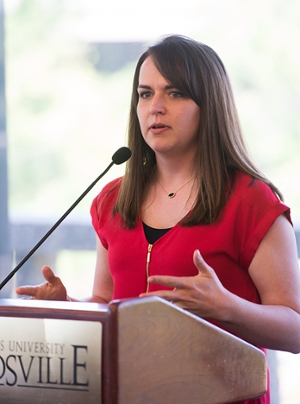 School of Nursing alumna Rachel Smiley emphasized how donor support for nursing students is about “helping humanity.”