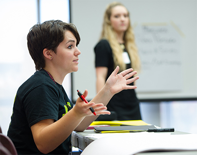 Local high school students participate in a breakout session led by members of SIUE’s Eta Sigma Gamma (ESG) Public Health Honor Society.