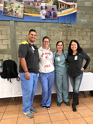 (L-R) Greg Jennings, Myndee Camerer, Marissa Collier and SIUE School of Nursing instructor Bernadette Sobczak traveled to Guatemala in October for a medical service trip.