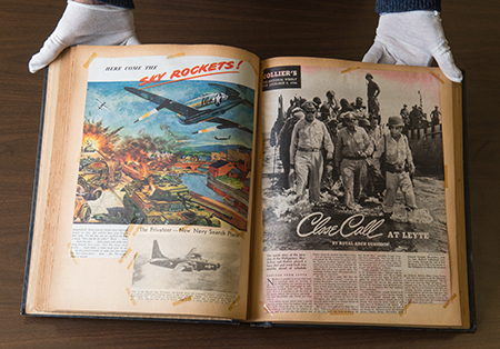 The Dorris William Wilton Collection contains newspaper clippings that report on American participation in World War II.