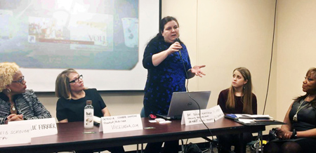Diana Nastasia, PhD, Faculty Fellow at the NCERC at SIUE, presented research on gender and the media at the 62nd session of the Commission on the Status of Women (CSW) of the United Nations (UN) on Wednesday, March 14 in New York City.