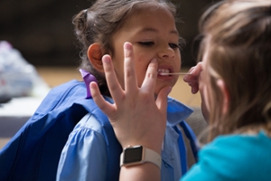 Costa Rican Child has teeth checked