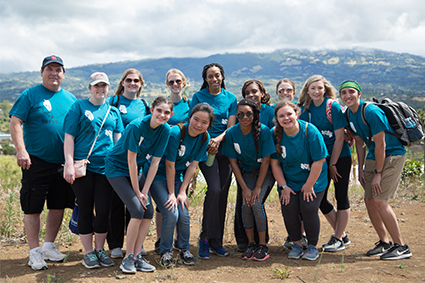Terry Wooten will earn a bachelor's in nursing from SIUE in May. He stands (far left) with other students and faculty who participated in a service trip to Costa Rica in March 2018.
