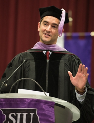 Class of 2018 student speaker Myles Hastings, DMD.