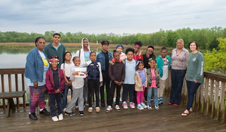 Participants in the SIUE, MCHA, MJCH Urban Gardening program took a field trip to the Watershed Nature Center.