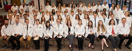 SIUE School of Pharmacy third year students marked their transition toward becoming pharmacists during a Pinning Ceremony held April 18.