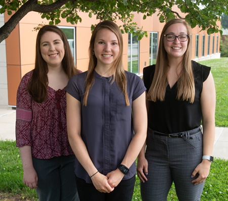 Representing the SIUE School of Pharmacy in the ACCP Clinical Research Challenge were (L-R) Lauren Ratliff, Kristen Ingold and Kristin Engelhardt.