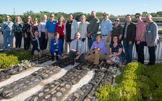 The Living Architecture Seminar concluded with a networking reception at SIUE’s Fixin’s Restaurant, which overlooks the University’s garden roof. 