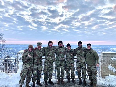 (L-R) SIUE Army ROTC Cadets Keith Elden, John Galinski, Sterling Howard, Dawson Whitten, Blake Unterbrink, Adam Krisby and Bryan Sims.