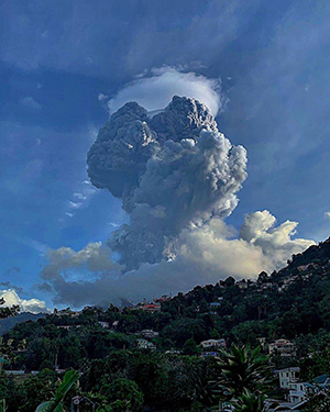 La Soufrière, a volcano on the island of St. Vincent, erupted in April 2021. 