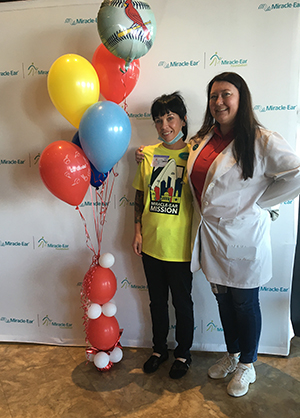 (L-R) SIUE’s Jacqueline Butler, an integrative studies major, stands with her regional manager, Nikki Roseroyce, at the Miracle-Ear Mission event in St. Louis.