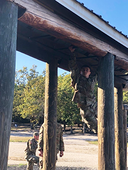 SIUE Army ROTC Cadet John Galinski completes a training course.